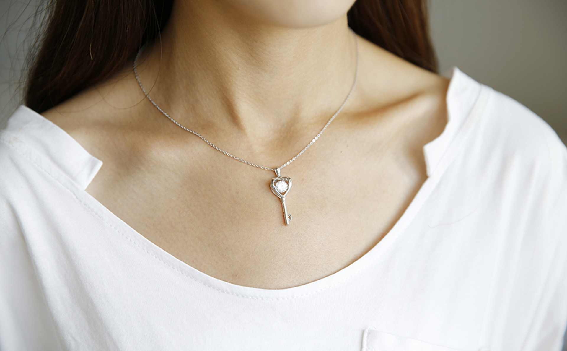 Amazon.com: Han han Key Necklace Pendant Love Heart Key Necklace
